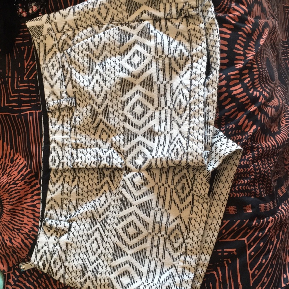 White and Gray Slack Styled Shorts